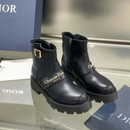 Dior Women D-Quest Ankle Boot Black Calfskin - 图片 5