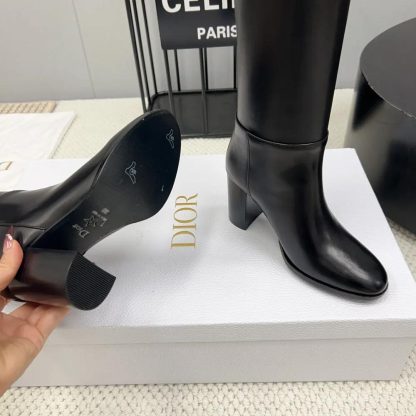 Dior Women D-Town Heeled Boot Black Supple Calfskin - 图片 8