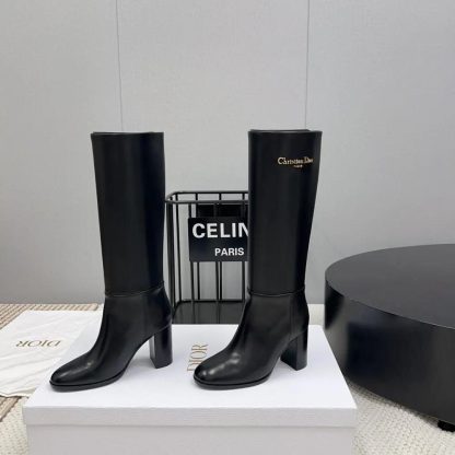 Dior Women D-Town Heeled Boot Black Supple Calfskin - 图片 4