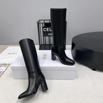 Dior Women D-Town Heeled Boot Black Supple Calfskin - 图片 6
