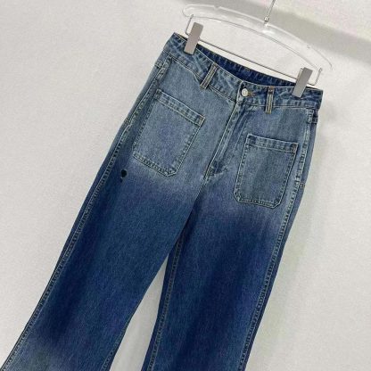 Dior Women Denim Couture Flared Jeans Deep Blue Cotton Denim - 图片 3