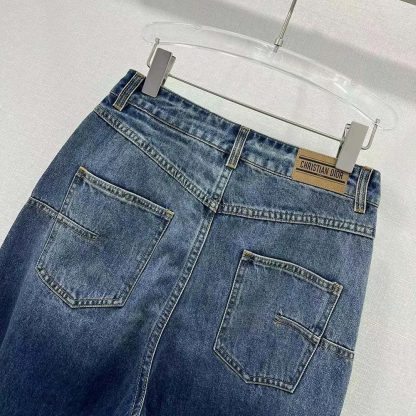 Dior Women Denim Couture Flared Jeans Deep Blue Cotton Denim - 图片 4