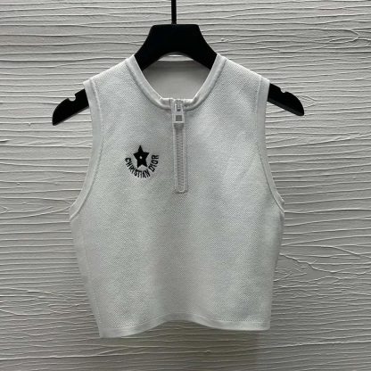 Dior Women Dioriviera Cropped Tank Top with White Technical Knit - 图片 2