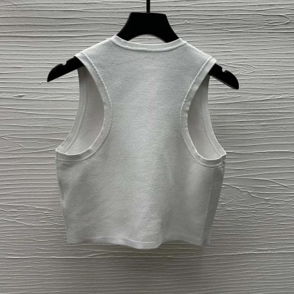 Dior Women Dioriviera Cropped Tank Top with White Technical Knit - 图片 3