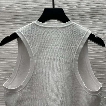 Dior Women Dioriviera Cropped Tank Top with White Technical Knit - 图片 5
