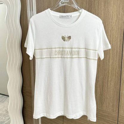 Dior Women Embroidered T-Shirt in White Cotton Jersey - 图片 2