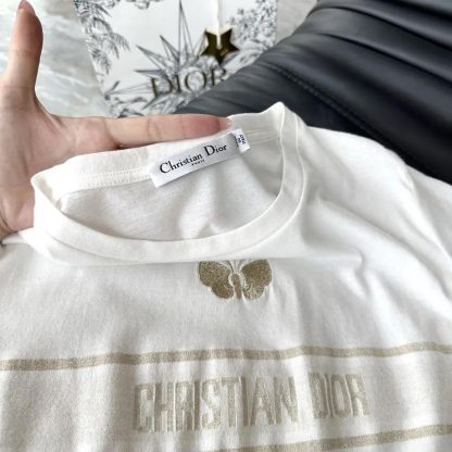 Dior Women Embroidered T-Shirt in White Cotton Jersey - 图片 6