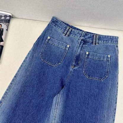 Dior Women Flared Jeans Blue Stonewashed Cotton Denim with Dior Oblique Interior - 图片 5