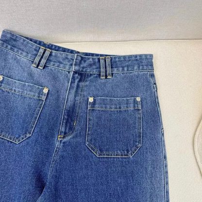 Dior Women Flared Jeans Blue Stonewashed Cotton Denim with Dior Oblique Interior - 图片 7