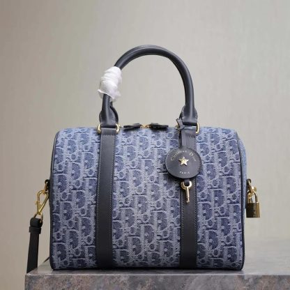Dior Women Groove 25 Bag Blue Denim Dior Oblique Jacquard - 图片 2