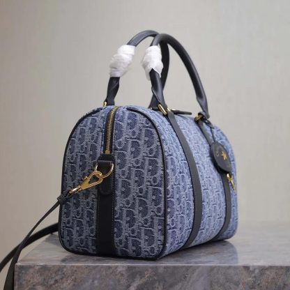 Dior Women Groove 25 Bag Blue Denim Dior Oblique Jacquard - 图片 5