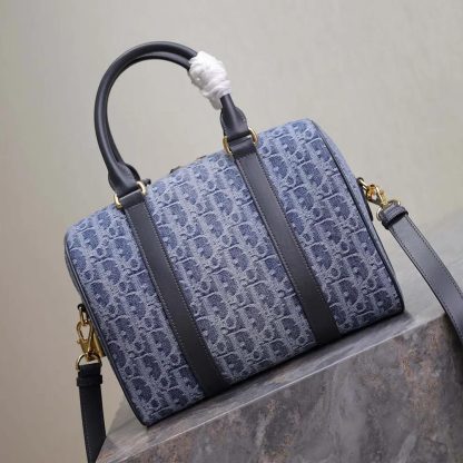 Dior Women Groove 25 Bag Blue Denim Dior Oblique Jacquard - 图片 3