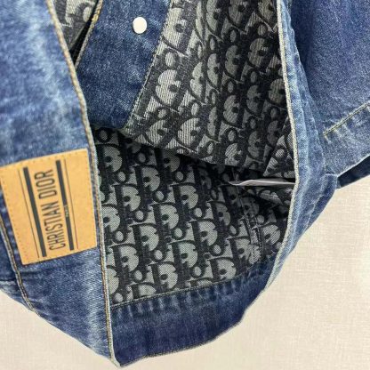 Dior Women Jacket Blue Stonewashed Cotton Denim with Dior Oblique Interior - 图片 7