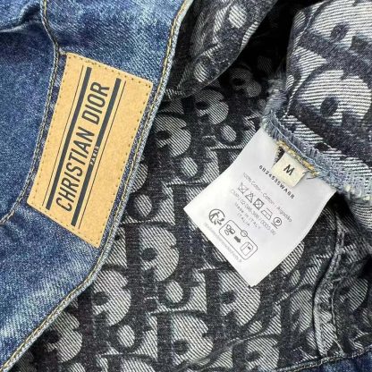Dior Women Jacket Blue Stonewashed Cotton Denim with Dior Oblique Interior - 图片 8