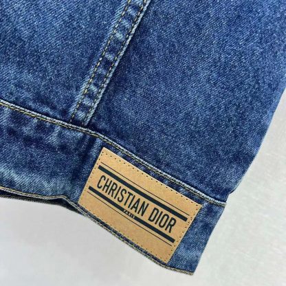 Dior Women Jacket Blue Stonewashed Cotton Denim with Dior Oblique Interior - 图片 6