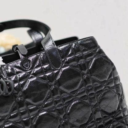 Dior Women Large Dior Toujours Bag Black Macrocannage Crinkled Calfskin - 图片 5