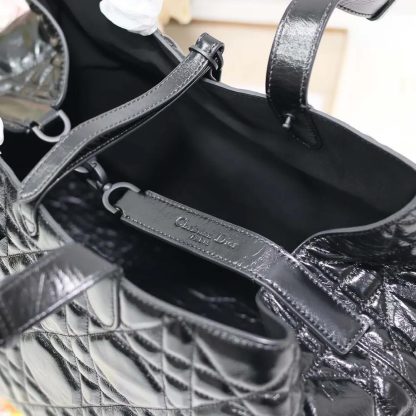 Dior Women Large Dior Toujours Bag Black Macrocannage Crinkled Calfskin - 图片 6