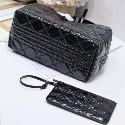 Dior Women Large Dior Toujours Bag Black Macrocannage Crinkled Calfskin - 图片 10