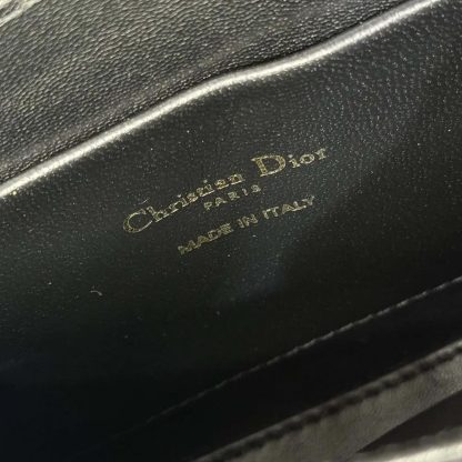 Dior Women Medium 30 Montaigne Avenue Top Handle Bag Black Ribbed Calfskin - 图片 10
