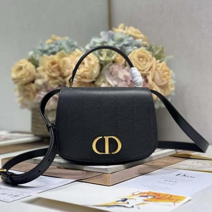 Dior Women Medium 30 Montaigne Avenue Top Handle Bag Black Ribbed Calfskin - 图片 2