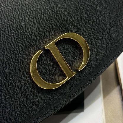Dior Women Medium 30 Montaigne Avenue Top Handle Bag Black Ribbed Calfskin - 图片 9
