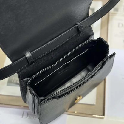 Dior Women Medium 30 Montaigne Avenue Top Handle Bag Black Ribbed Calfskin - 图片 8