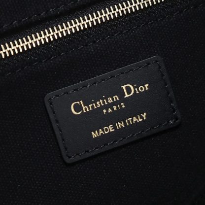 Dior Women Medium Dior Book Tote Latte and Black Dior Zodiac Embroidery with Black Calfskin - 图片 10