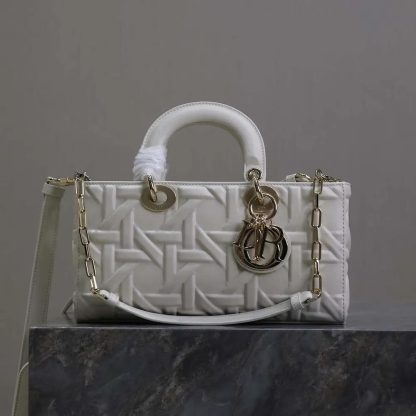 Dior Women Medium Lady D-Joy Bag Latte Graphic Cannage Calfskin - 图片 3
