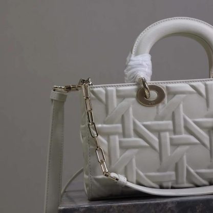 Dior Women Medium Lady D-Joy Bag Latte Graphic Cannage Calfskin - 图片 7