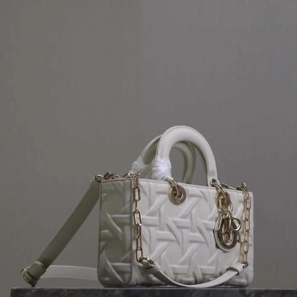 Dior Women Medium Lady D-Joy Bag Latte Graphic Cannage Calfskin - 图片 4
