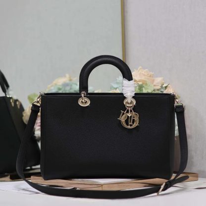 Dior Women Large Lady D-Sire My ABCDior Bag Black Taurillon Leather - 图片 3