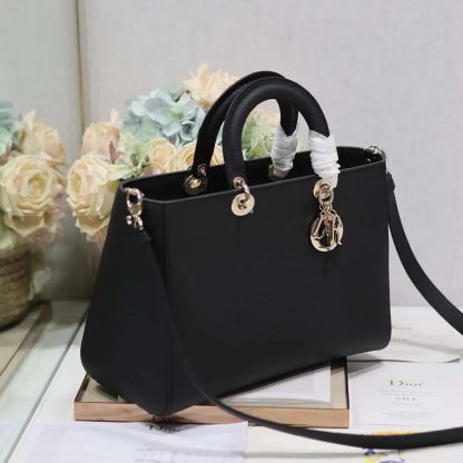 Dior Women Large Lady D-Sire My ABCDior Bag Black Taurillon Leather - 图片 4