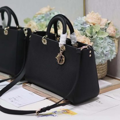 Dior Women Large Lady D-Sire My ABCDior Bag Black Taurillon Leather - 图片 5