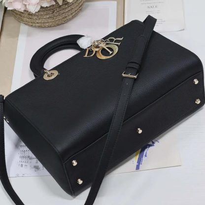 Dior Women Large Lady D-Sire My ABCDior Bag Black Taurillon Leather - 图片 7