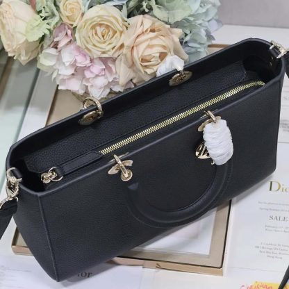 Dior Women Large Lady D-Sire My ABCDior Bag Black Taurillon Leather - 图片 6