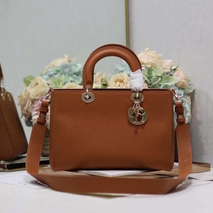 Dior Women Medium Lady D-Sire My ABCDior Bag Dark Brandy Taurillon Leather - 图片 2