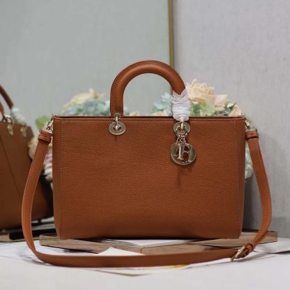 Dior Women Large Lady D-Sire My ABCDior Bag Dark Brandy Taurillon Leather - 图片 2
