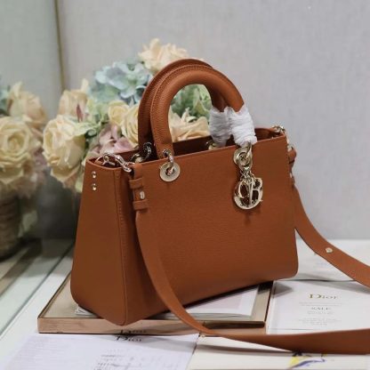 Dior Women Medium Lady D-Sire My ABCDior Bag Dark Brandy Taurillon Leather - 图片 4