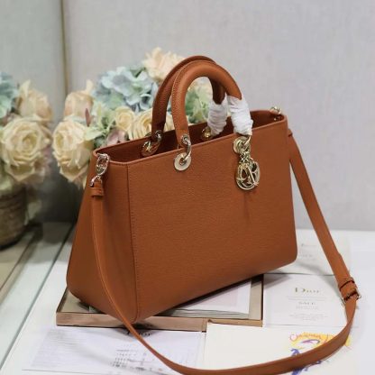 Dior Women Large Lady D-Sire My ABCDior Bag Dark Brandy Taurillon Leather - 图片 4