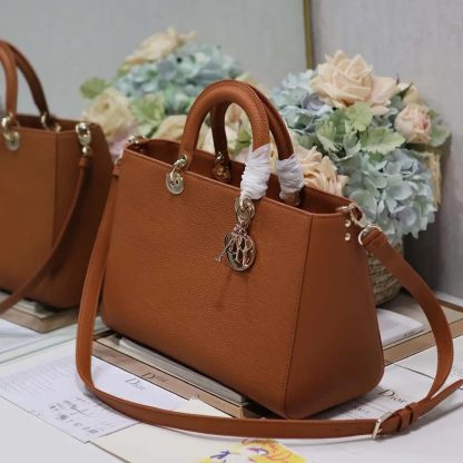 Dior Women Large Lady D-Sire My ABCDior Bag Dark Brandy Taurillon Leather - 图片 5