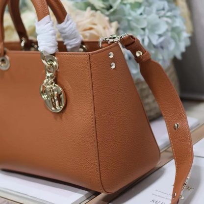 Dior Women Medium Lady D-Sire My ABCDior Bag Dark Brandy Taurillon Leather - 图片 9