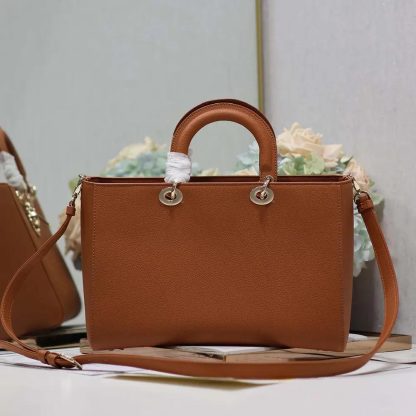 Dior Women Large Lady D-Sire My ABCDior Bag Dark Brandy Taurillon Leather - 图片 3