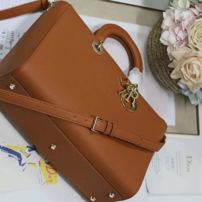 Dior Women Large Lady D-Sire My ABCDior Bag Dark Brandy Taurillon Leather - 图片 7