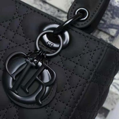 Dior Women Medium Lady Dior Bag Black Ultramatte Cannage Calfskin - 图片 9