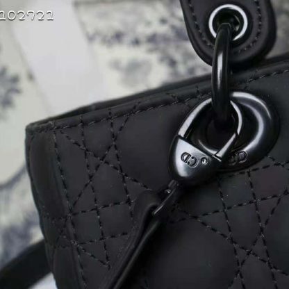 Dior Women Medium Lady Dior Bag Black Ultramatte Cannage Calfskin - 图片 5