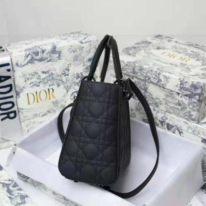 Dior Women Medium Lady Dior Bag Black Ultramatte Cannage Calfskin - 图片 8
