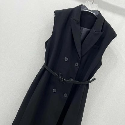 Dior Women Mid-Length Blazer Dress Black Virgin Wool and Cotton Bouclé - 图片 4