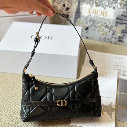 Dior Women Miss Caro Cigale Mini Bag Black Macrocannage Lambskin - 图片 2