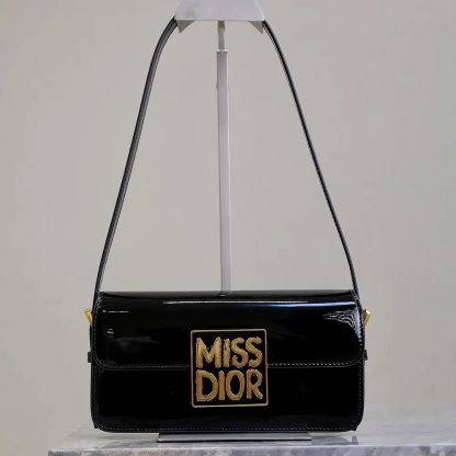 Dior Women Miss Dior Flap Bag Black Patent Calfskin - 图片 2