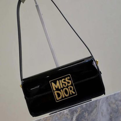 Dior Women Miss Dior Flap Bag Black Patent Calfskin - 图片 4